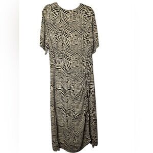 The Avenue Zebra Print Maxi Dress Size 16 Rayon Boho Swing